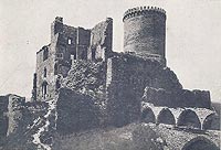 Bdzin - Zamek w Bdzinie na pocztwce z 1920 roku