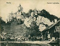 Ojcw - Zamek w Ojcowie na pocztwce z 1908 roku