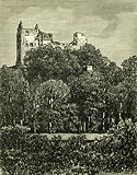 Proszwka - Zamek Gryf na drzeworycie z okoo 1880 roku