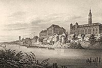 Malbork - Zamek w Malborku na litografii Eduarda Pietzscha, Borussia 1839
