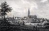 widnica - Miasto i zamek na litografii Eduarda Pietzscha, Borussia 1842