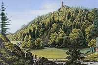 Zagrze lskie - Zamek Grodno w Zagrzu lskim na grafice Ferdinanda Koski z 1856 roku, Album z widokami miast lskich
