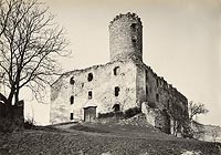 Zamek Lipowiec w Babicach - Widokówka z 1930 roku