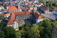 Zamek w Brzegu - Zdjęcie lotnicze, fot. ZeroJeden, VII 2019
