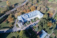 Zamek w Dąbrowicy - Zdjęcie lotnicze, fot. ZeroJeden, X 2018
