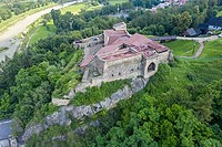 Zamek w Dobczycach - zdjęcie lotnicze, fot. ZeroJeden, VII 2020
