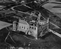 Golub-Dobrzyń - Zamek w Golubiu na zdjęciu lotniczym z okresu międzywojennego