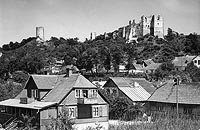 Zamek w Kazimierzu Dolnym - Zamek w Kazimierzu Dolnym na zdjęciu Henryka Poddębskiego z lat 1918-39