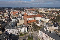 Zamek w Kluczborku - Zdjęcie lotnicze, fot. ZeroJeden, IV 2021