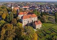 Zamek w Koźminie - Zdjęcie lotnicze, fot. ZeroJeden, X 2019