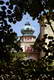 Zamek w Łańcucie - Wieża w narożniku południowo-zachodnim, widok zza fosy, fot. ZeroJeden, VIII 2001