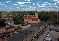 Zamek w Lubsku - Zdjcie lotnicze, fot. ZeroJeden, IV 2024