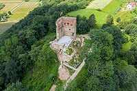 Zamek w Melsztynie - zdjęcie lotnicze, fot. ZeroJeden, VII 2020