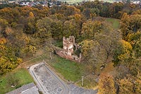 Zamek w Miliczu - Zdjęcie lotnicze, fot. ZeroJeden, X 2021