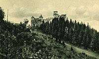 Zamek w Niedzicy - Zamek w Niedzicy na pocztówce z około 1930 roku