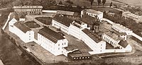Nowogard - Więzienie z kaplicą zamkową na terenie zamku w Nowogardzie na zdjęciu z lat 1920-30