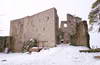 Zamek Kamieniec w Odrzykoniu - Zamek średni na głównym planie i zamek górny po prawej, fot. ZeroJeden, III 2000
