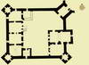 Zamek w Drzewicy - Plan zamku XVI-wiecznego według Bohdana Guerquina  [<a href=/bibl_ksiazka.php?idksiazki=262&wielkosc_okna=d onclick='ksiazka(262);return false;'>źródło</a>]