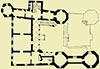 Zamek w Gołuchowie - Plan pierwszego piętra zamku  [<a href=/bibl_ksiazka.php?idksiazki=232&wielkosc_okna=d onclick='ksiazka(232);return false;'>źródło</a>]