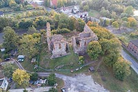 Zamek w Papowie Biskupim - Zdjęcie lotnicze, fot. ZeroJeden, X 2018