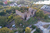 Zamek w Papowie Biskupim - Zdjęcie lotnicze, fot. ZeroJeden, X 2018