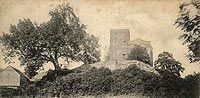 Płoty - Zamek w Płotach na zdjęciu z lat 1900-20