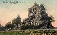 Zamek Rząsiny w Podskalu - Pozostałości zamku w Podskalu w początkach XX wieku