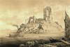 Zamek w Bobrownikach - Ruiny zamku na litografii Napoleona Ordy, 'Album Widoków', Seria 8, 1882