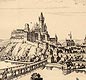 Zamek w Cieszynie - Widok zamku cieszyńskiego na sztychu Matthäusa Meriana z dzieła 'Topographia Bohemiae, Moraviae et Silesiae' z 1650 roku