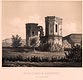 Dąbrowica - Ruina zamku w Dąbrowicy na litografii Adama Lerue, Album lubelskie, 1858-1859
