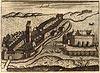 Zamek w Ełku - Panorama miasta z 1684 roku według Christopha Johanna Hartknocha