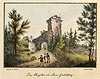 Zamek Grodziec - Ruiny zamku Grodziec na litografii Carla Theodora Mattisa z około połowy XIX wieku