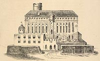 Zamek w Grudziądzu - Południowa ściana zamku, rys. G.B.Jacobiego z 1848 roku, 'Die Bau- und Kunstdenkmäler des Kreises Graudenz', 1894