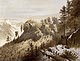 Zamek Bolczów w Janowicach Wielkich - Litografia Theodora Blatterbauera z połowy XIX wieku z teki Alberta Dunckera