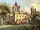 Zamek Grodztwo w Kamiennej Górze - Litografia Theodora Blatterbauera z połowy XIX wieku z teki Alberta Dunckera
