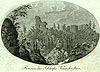 Zamek Karpień - Ruiny zamku Karpno na litografii z 1827 roku, Friedrich Gottlob Endler