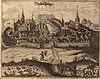 Zamek w Kętrzynie - Panorama miasta i zamku z 1684 roku według Christopha Johanna Hartknocha