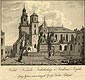 Zamek na Wawelu w Krakowie - Zamek w Krakowie na litografii Józefa Sonntaga z 1820 roku