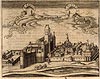 Zamek w Kwidzynie - Panorama miasta z 1595 roku według C.Hennebergera  [<a href=/bibl_ksiazka.php?idksiazki=211&wielkosc_okna=d onclick='ksiazka(211);return false;'>źródło</a>]