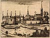Lidzbark Warmiński - Zamek i miasto Lidzbark na sztychu Christopha Joannesa Hartknocha z połowy XVII wieku