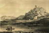 Zamek w Melsztynie - Ruiny zamku na litografii Napoleona Ordy, 'Album Widoków', Seria 6, 1880