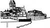 Zamek w Morągu - Zamek w Morągu około połowy XVIII wieku, fragment panoramy miasta z rysunku Hermana  [<a href=/bibl_ksiazka.php?idksiazki=211&wielkosc_okna=d onclick='ksiazka(211);return false;'>źródło</a>]