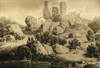 Zamek Kamieniec w Odrzykoniu - Zamek na litografii Napoleona Ordy, 'Album Widoków', Seria 6, 1880