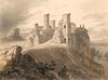 Zamek Ogrodzieniec w Podzamczu - Ruiny Ogrodzieńca na rysunku Alfreda Schouppé z 1860 roku