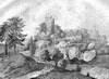 Zamek w Ojcowie - Litografia nieznanego autorstwa, Widok zamku Ojcowa, Przyjaciel Ludu 1843