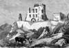 Zamek Ossolin - Drzeworyt według rysunku Fabijańskiego, Tygodnik Illustrowany 1862 ze zbiorów Biblioteki Instytutu Badań Literackich PAN