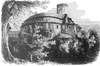Zamek w Owieśnie - Drzeworyt według rysunku T.Blätterbauera, około 1885  [<a href=/bibl_ksiazka.php?idksiazki=456&wielkosc_okna=d onclick='ksiazka(456);return false;'>źródło</a>]