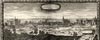 Zamek w Piotrkowie Trybunalskim - Panorama miasta i zamek na sztychu Erika Dahlbergha z dzieła Samuela Pufendorfa 'De rebus a Carolo Gustavo gestis', 1656 rok