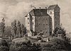 Zamek w Płotach - Litografia E.Sanne'a z 1846 roku