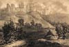 Zamek Tenczyn w Rudnie - Ruiny zamku Tenczyn na litografii Napoleona Ordy, 'Album Widoków', Seria 6, 1882